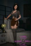 164cm silicone doll brown leather skirt