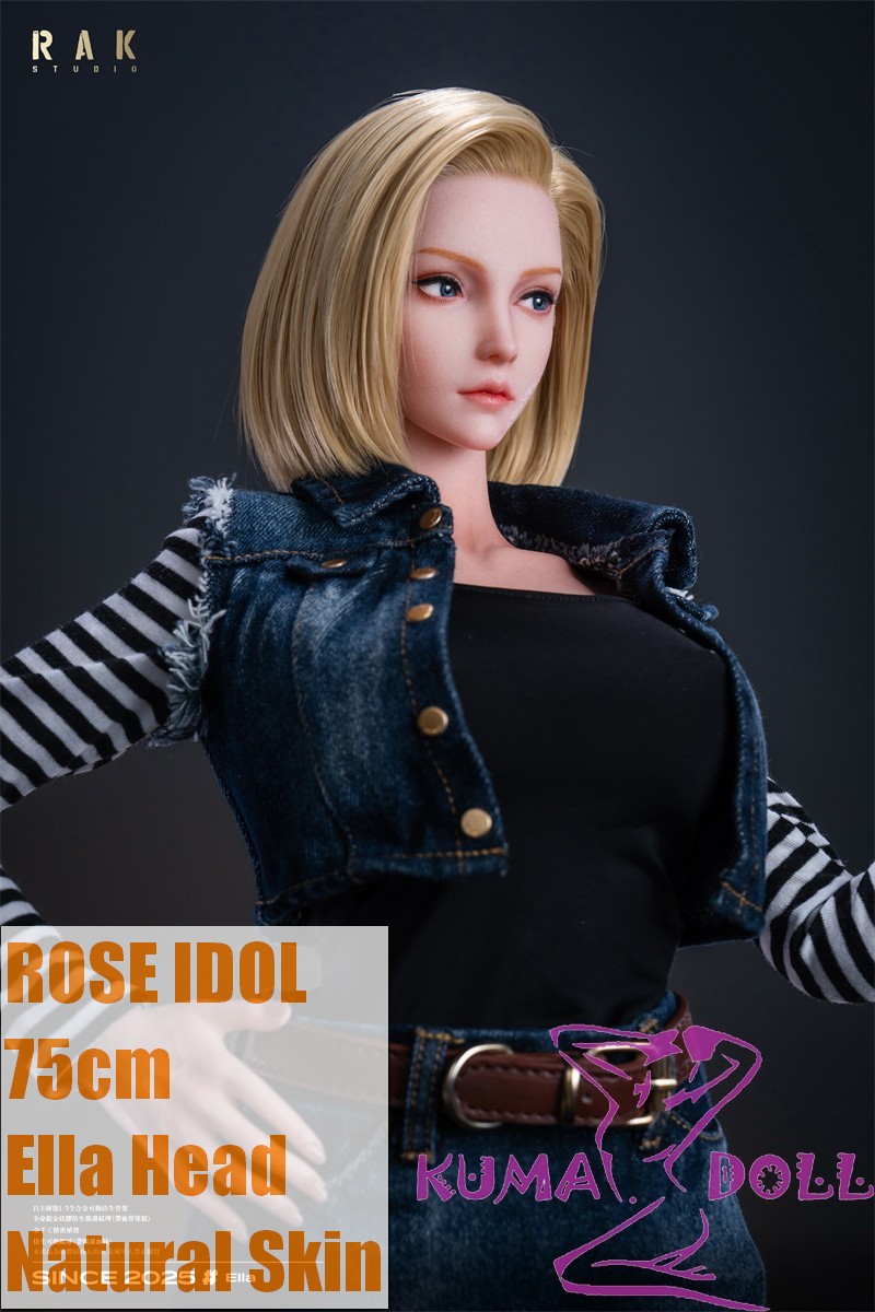 ROSE IDOL 75cm Ella Head Full Silicone Sex Doll Mini Doll Cosplay from Dragon Ball Android 18