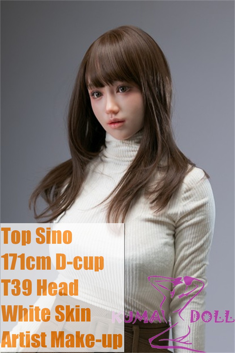 【Artist Makeup 】Top Sino Doll 171cm D-cup T39 Head Artist Makeup Head RRS+ Makeup selectable White Knit Outfit