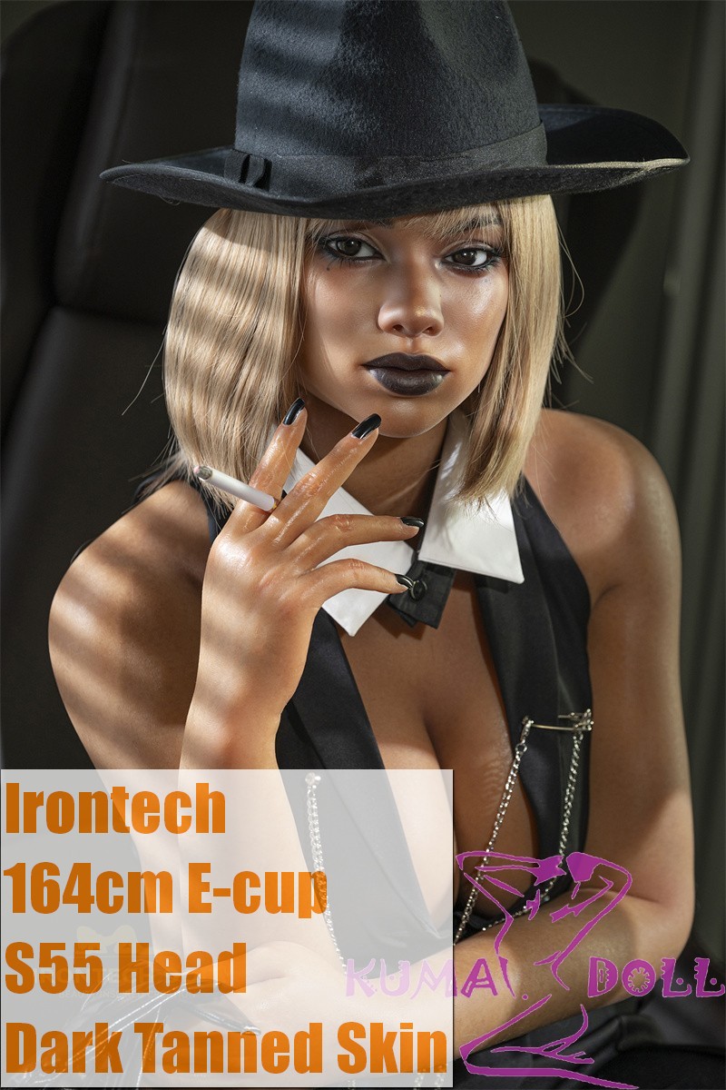 Irontech Doll Full silicone Doll 164cm E-cup S55 Head Dark Tanned Skin