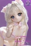 DOLLTA 112cm AA-cup Suzu Head Anime Sex Doll Full Silicone Doll Pink Outfit Cat Ear Style