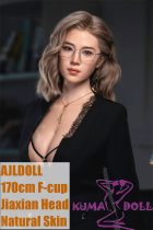 AJLDOLL 170cm F-cup Jiaxian Head Full Silicone Sex Doll Lightweight Body in Black Office Outfit