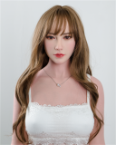 FANREAL 155cm/5ft1 F-Cup Kelly Head Full Size Lifelike Silicone Sex Doll with Real Skin Texture Black Dress