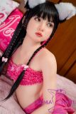 J-cute Doll 133cm AA-cup AGB08 Head Sex Doll Full Silicone Material in Pink Tank Top and Shorts