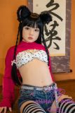 J-cute Doll 133cm AA-cup AGB08 Head Sex Doll Full Silicone Material in Pink Top & Jeans Outfit