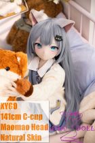 XYGO 141cm C-cup Maomao Silicone Head + TPE Body Anime Doll Pink Cat Girl