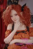 MLW doll Loli Sex Doll 148cm/4ft8 B-cup #24 Rena Soft Silicone material head Halloween Pumpkin Dress
