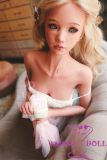 MLW doll Loli Sex Doll 148cm/4ft8 B-cup #75 Tina Soft Silicone Material Head White Dress Sunglasses