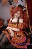 MLW doll Loli Sex Doll 148cm/4ft8 B-cup #24 Rena Soft Silicone material head Halloween Pumpkin Dress