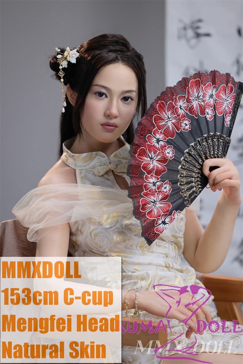 MMXDOLL 153cm C-Cup Mengfei Head Seamless AIO Silicone Sex Doll White Chinese Qipao