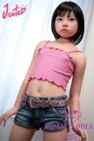 J-cute Doll 128cm A-cup AGB35 Head Sex Doll Full Silicone Material in Pink Outfit