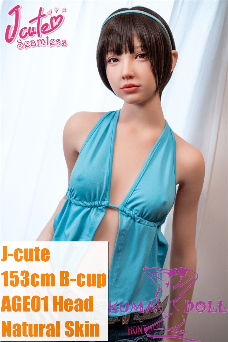 J-cute Doll 153cm B-cup AGE01 Head AIO Full Silicone Love Doll in Blue Top