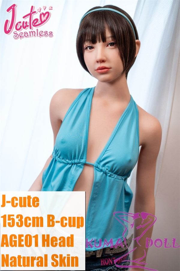 J-cute Doll 153cm B-cup AGE01 Head AIO Full Silicone Love Doll in Blue Top