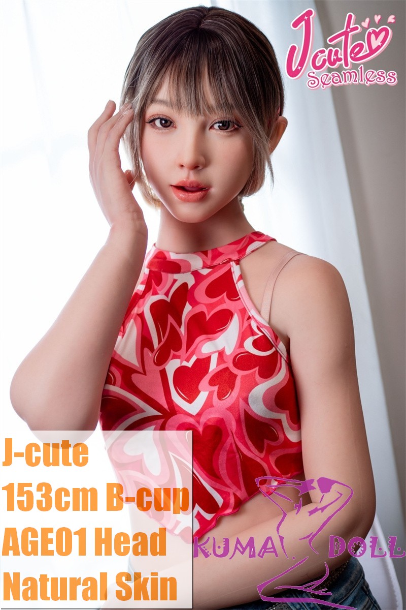 J-cute Doll 153cm B-cup AGE01 Head AIO Full Silicone Love Doll in Red Camisole outfit