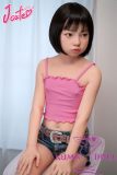 J-cute Doll 128cm A-cup AGB35 Head Sex Doll Full Silicone Material in Pink Outfit