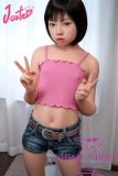 J-cute Doll 128cm A-cup AGB35 Head Sex Doll Full Silicone Material in Pink Outfit