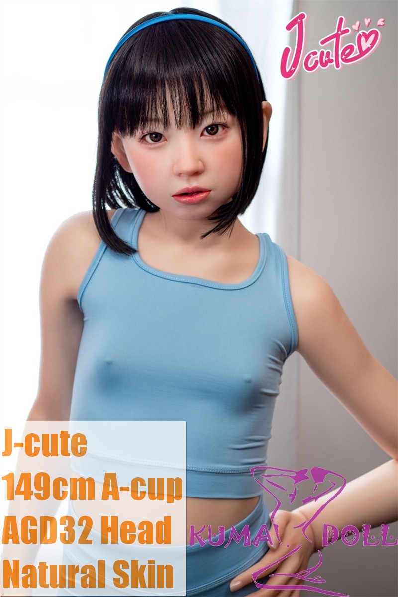 J-cute Doll Full Silicone Love Doll 149cm/4ft9 A-cup with Silicone Head AGD32 in Blue Sports Outfit