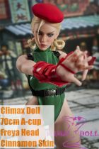 Climax Doll CLM 70cm A-Cup Freya Head Full Silicone Sex Doll in Military Outfit Red Beret
