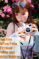 【Artist Makeup 】Top Sino Love Doll 167cm E-cup T21 Head Artist Makeup Head RRS+ Makeup Selectable Blue Dress