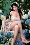 TOP-CYDOLL 167cm D-Cup Una Head Full Silicone Doll in White Floral Dress