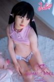 J-cute Doll Full Silicone Love Doll 149cm/4ft9 A-cup with Silicone Head AGD10 in Pink Top Twin Tails