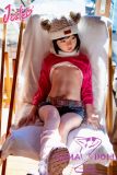 J-cute Doll 128cm A-cup AGB08 Head Sex Doll Full Silicone Material in Pink White Top
