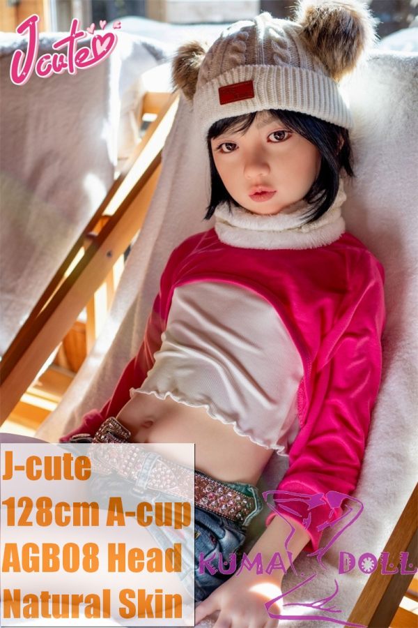 J-cute Doll 128cm A-cup AGB08 Head Sex Doll Full Silicone Material in Pink White Top