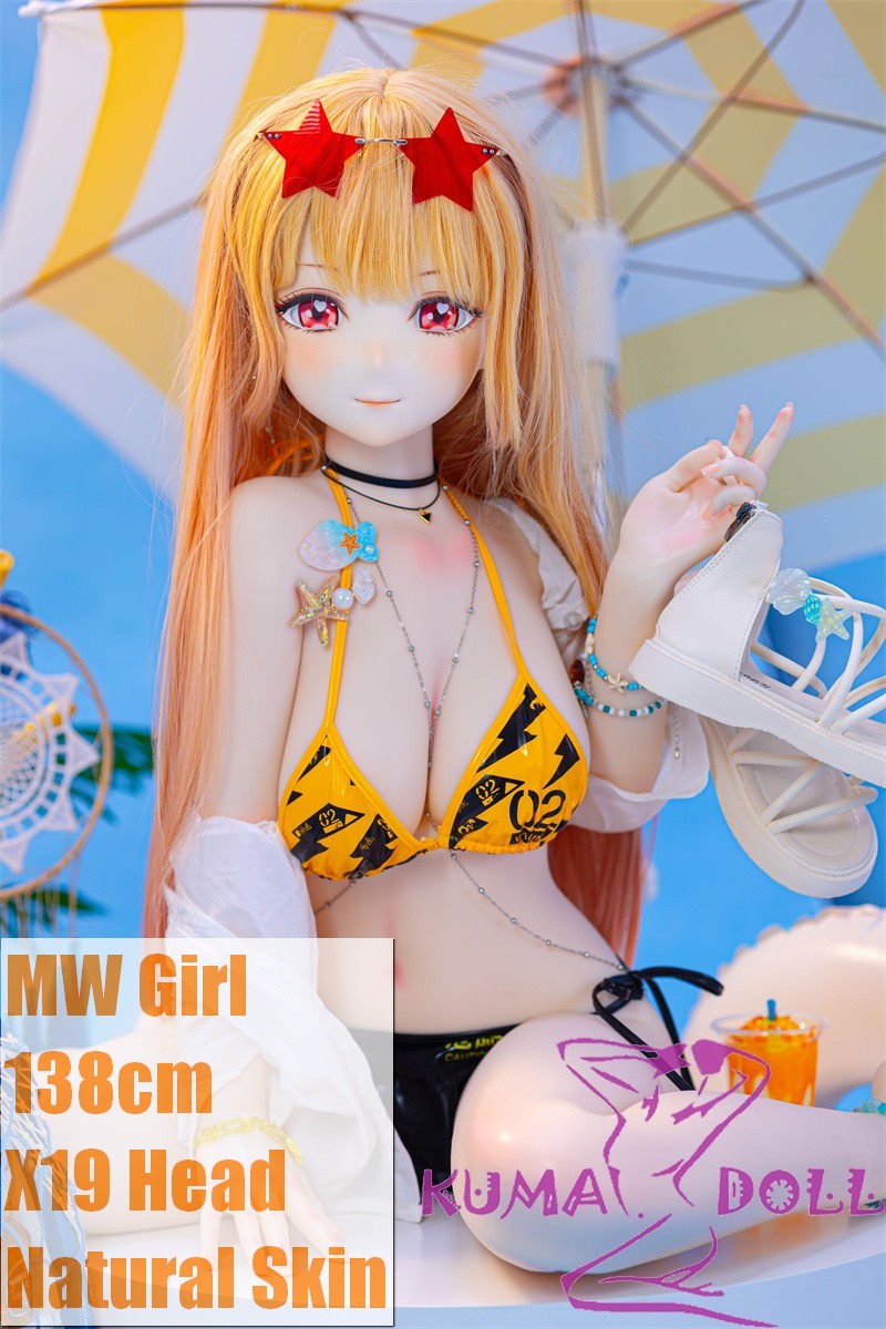 MW Girl Anime Sex Doll 138cm X19 Silicone Head in Yellow Bikini