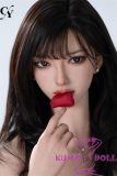 TOP-CYDOLL 168cm F-Cup Bingbing Head Full Silicone Doll in Blue Sweater