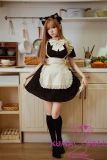 149cm B-cup silicone doll maid outfit realistic skin texture close-up