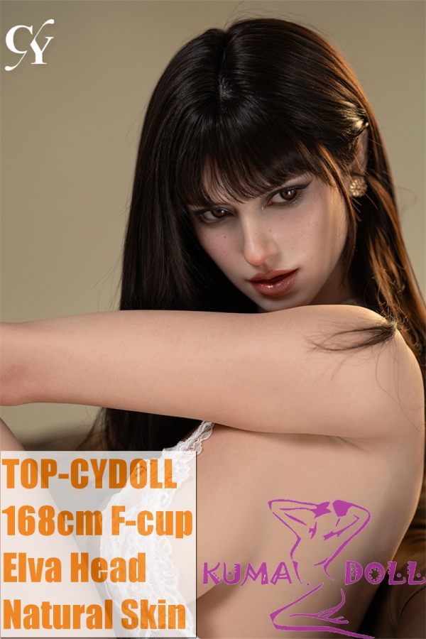 TOP-CYDOLL 168cm F-Cup Elva Head Full Silicone Doll in White Lace Dress