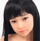 MLW doll Loli Sex Doll 148cm/4ft8 B-cup #75 Tina Soft Silicone Material Head White Dress Sunglasses