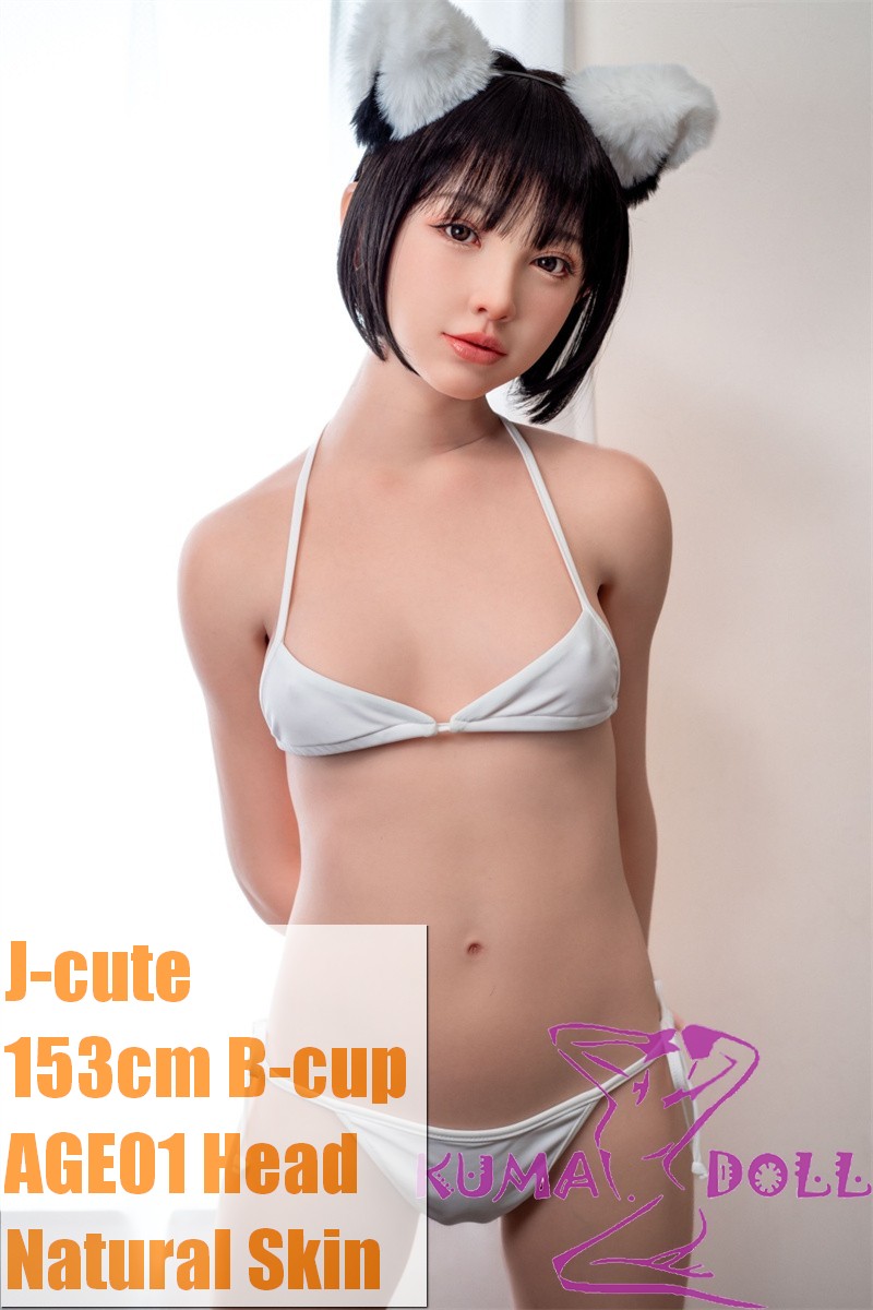 J-cute Doll 153cm B-cup AGE01 Head AIO Full Silicone Love Doll in White Bikini