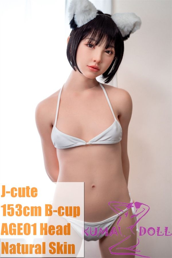 J-cute Doll 153cm B-cup AGE01 Head AIO Full Silicone Love Doll in White Bikini