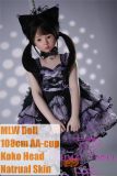 MLW 108cm AA cup full silicone doll Koko head wearing Kuromi dress front view