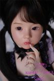 close-up of MLW silicone doll Koko head facial details anime style makeup