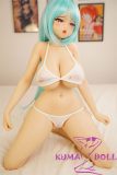 mini silicone doll sitting white bikini