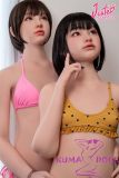 J-cute Doll 144cm A-cup AGD38 Head AIO Full Silicone Love Doll in Yellow Polka Dot Swimsuit