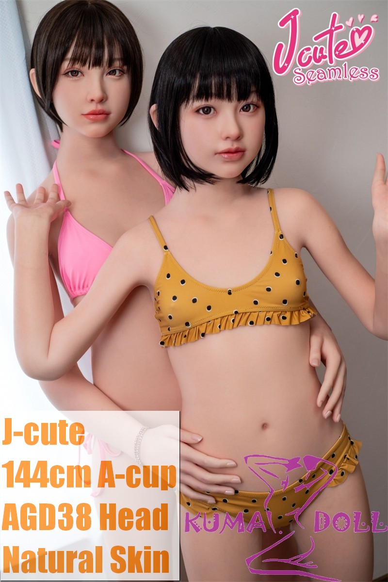 J-cute Doll 144cm A-cup AGD38 Head AIO Full Silicone Love Doll in Yellow Polka Dot Swimsuit