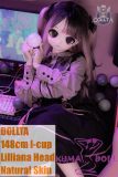 DOLLTA 148cm I-cup Lilliana Head Anime Sex Doll Full Silicone Doll White Shirt Girl