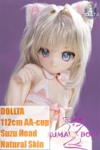 DOLLTA 112cm AA-cup Suzu Head Anime Sex Doll Full Silicone Doll Pink Outfit Cat Ear Style