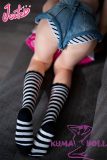 J-cute Doll 137cm A-cup AGB08 Head Sex Doll Full Silicone Material in Black Tank Top