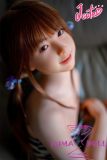 J-cute Doll Full Silicone Love Doll 149cm/4ft9 A-cup with Silicone Head AGD02 in Striped Outfit