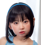 J-cute Doll Full Silicone Love Doll 149cm/4ft9 A-cup with Silicone Head AGD02 in Striped Outfit