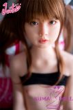 J-cute Doll 137cm A-cup AGB08 Head Sex Doll Full Silicone Material in Black Tank Top