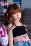 J-cute Doll 137cm A-cup AGB08 Head Sex Doll Full Silicone Material in Black Tank Top