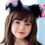 J-cute Doll Full Silicone Love Doll 149cm/4ft9 A-cup with Silicone Head AGD02 in Striped Outfit