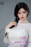 Realistic 168cm silicone doll with mature beauty and white shirt