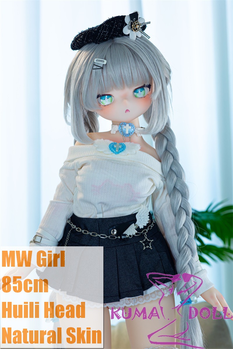 MW Girl Anime Sex Doll 85cm Huili Head Silver Twin Ponytails
