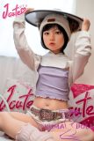 J-cute Doll 128cm A-cup AGB08 Head Sex Doll Full Silicone Material in Bear Hat
